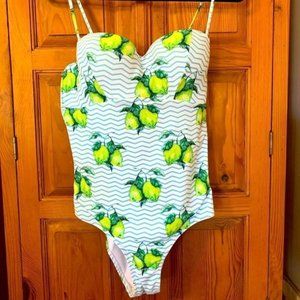Cupshe Swimsuit Padded Baby Blue Green One Piece Size Small